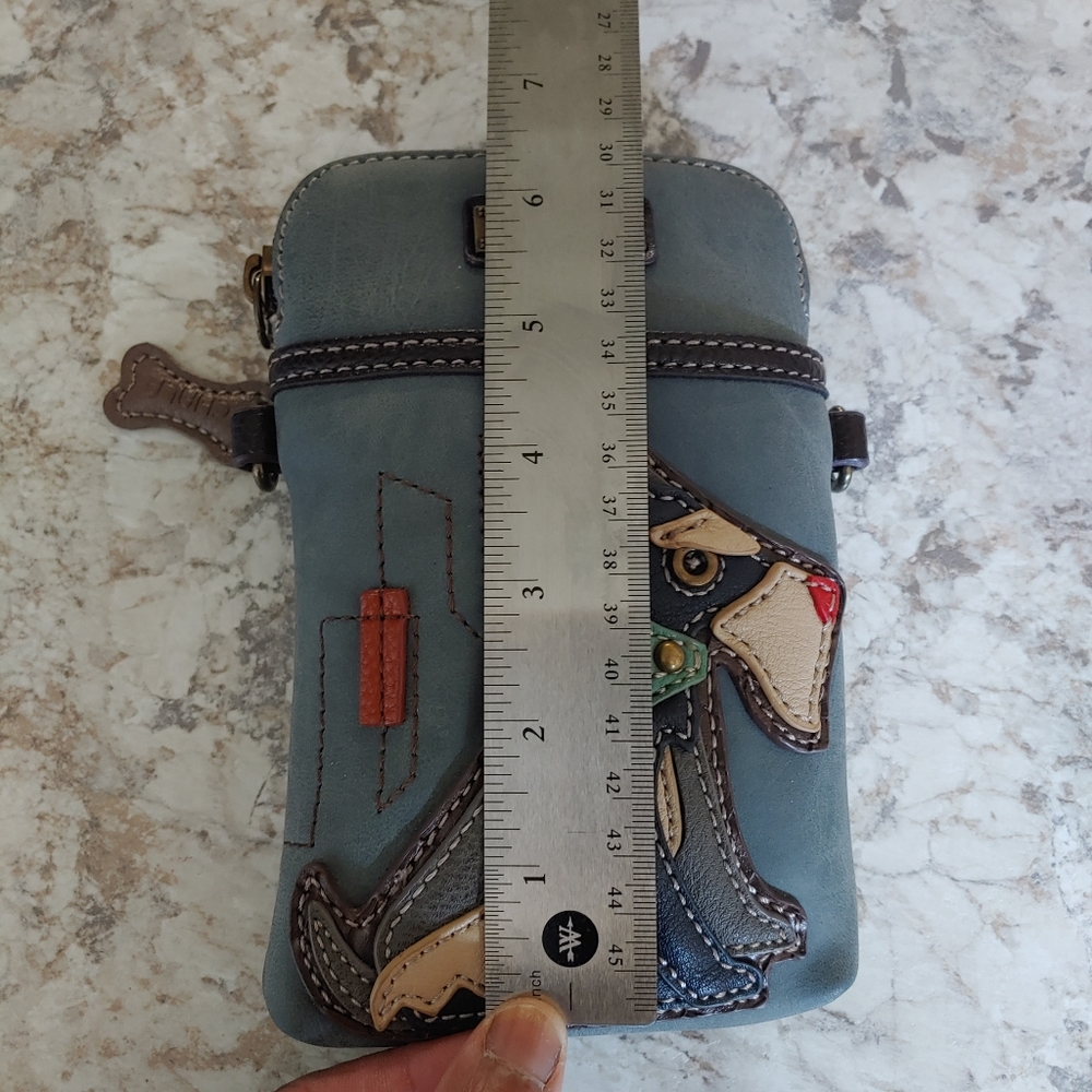 Chala Women's Blue Vegan Leather Crossbody Purse - Picture 4 of 7